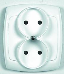 Bingo, gniazdko podwójne, bez uziemienia,