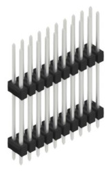 Pin header, 20 pole, pitch 2.54 mm, straight, black, 10051511