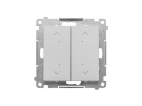 SIMON 55 Wyłącznik zwierny przycisk żaluzjowy podwójny elektroniczny aluminium mat TEZ2.01/143 KONTAKT SIMON