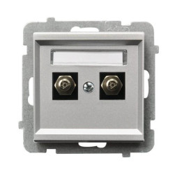 SONATA Gniazdo ekwipotencjalne podwójne srebro mat GPE-2R/m/38