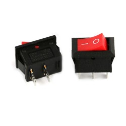 PRZEŁĄCZNIK KLAWISZOWY KCD057 3A 250VAC ON-OFF CZERWONY MINI (PRZEL-KCD057)