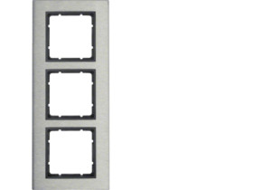 BERKER B.7 Ramka 3 potrójna pionowa stal szlachetna/antracyt 10133606 HAGER