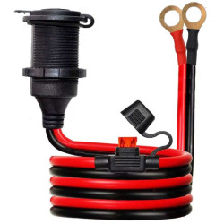 Gniazdo zapalniczki z bezpiecznikiem 30A oczkami i przewodem 2m