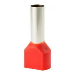 Końcówka tulejkowa izolowana HI 2x10,0/18-cze czerwona (100 szt.) Al/Cu