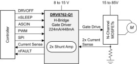 Automotive 85V input range H-bridge gate driver