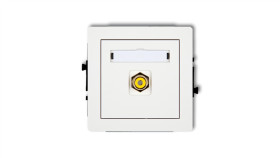 Deco Gniazdo Pojedyncze Rca (Typu Cinch - Żółty, Pozłacany) Biały Dgrca-1