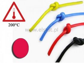 Kabel silikonowy czerwony; cynowana miedź 0,08mm2