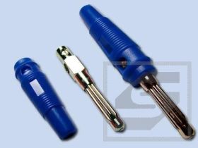 Wtyczka bananowa A-2018D-niebieska 4mm;25.413.5;nikolowana;32A/60V