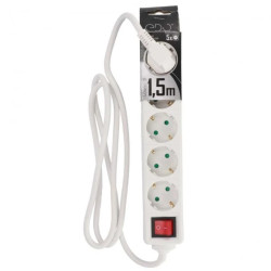 Przedłużacz domowy przenośny LOGAN S White 5 - krotny Schuko 1,5m z włącznikiem EDO777580 EDO