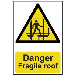 Scan 1104 Danger Fragile Roof - PVC 200 x 300mm