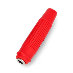 Gniazdo bananowe AL2319 na kabel - czerwone - 4mm