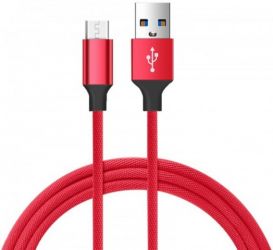 KABEL USB MICRO 1,5M CZERW.VAYOX