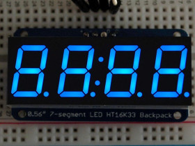 Adafruit 0.56" 4-Digit 7-Segment Display w/ I2C Backpack - Blue