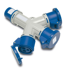 Adapter do przedłużacza sieciowego 16A Wtyczka, gniazdo 230 V 2P + E RS PRO Niebieski IP44