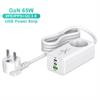 Ładowarka sieciowa do telefonu GaN evo 65W 1x USB gniazdo + 2x USB typ C + gniazdo 230V TC65CCUVGAN