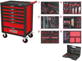 826.7598 Workshop trolley, 7 drawers, 598 tools