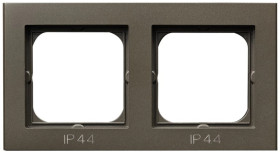 SONATA Ramka podwójna do łączników IP44 czekoladowy metalik RH-2R/40