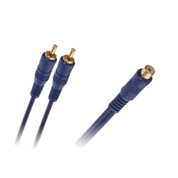 KABEL PRZEWÓD 1xRCA GNIAZDO 2xRCA WTYK 20cm ROZGAŁĘŹNIK KPO2616
