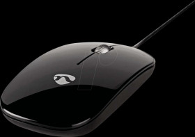 MSWD200BK Wired Mouse, 1000 DPI, 3-Button, Black