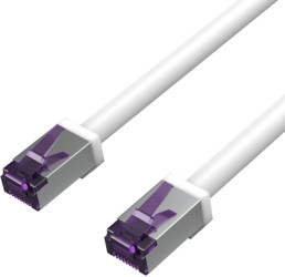 Patch cable, RJ45 plug, straight to RJ45 plug, straight, Cat 6A, S/FTP, PVC, 0.25 m, white, FL31-28006