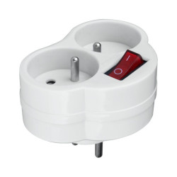 Rozgałęźnik elektryczny 2gn. z uziemieniem i wył. biały max.16A / P904W dpm