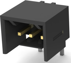 Pin header, 3 pole, pitch 2.54 mm, angled, black, 2-644489-3