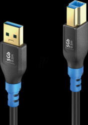 FI-U300-005 USB 5 Gb/s cable, A plug to B plug, 0.5 m