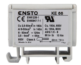 Złączka szynowa 1-biegunowa 2-przewodowa 2,5-50mm2 szara KE66