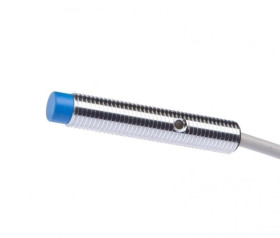 Czujnik indukcyjny M8x1 dł: 45mm niezabudowany Sn: 6mm 10-30VDC PNP NO kabel 2m PVC IP67 mosiądz IN080106