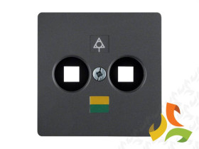 BERKER B.KWADRAT Płytka czołowa do gniazda wyrównania potencjału podwójne antracyt mat 14031606 HAGER