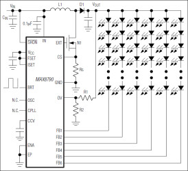 High-Efficiency, 6-String, White-LED (WLED) Driver with Active Current Balancing for LCD Panel Applications