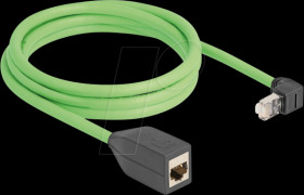 80884 Cat.6a extension cable, top-angled, SF/UTP, 2 m, green