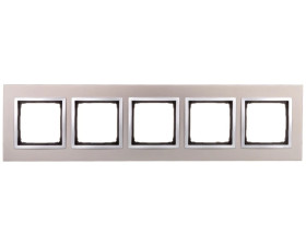 Simon 54 Nature Ramka pięciokrotna metal SATYNOWY BLASK DRN5/79