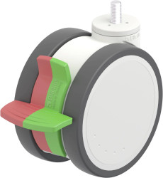 Blickle 935595 LKD-PATH 125K-RIFI-GS10 Podwójna rolka z tworzywa sztucznego Średnica koła: 125 mm Maksymalne obciążenie: