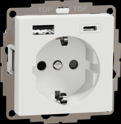 MEG2367-0325 Socket with USB charger type A and type C/3.0 A