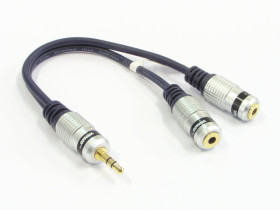Rozgałęźnik JACK 3.5mm wtyk - 2x gniazdo Vitalco 0.2m