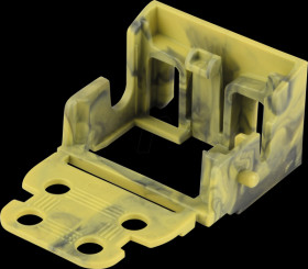 221-519/000-053 Mounting carrier with strain relief, 10-conductor, grey-yellow