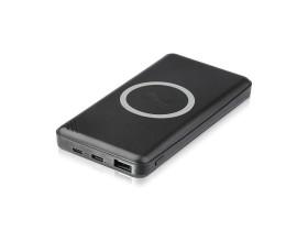 VT-3524 10000mah Power Bank z łądowaniem indukcyjnym i wyświetlaczem LED 1xUSB + typ: C czarny 8909 V-TAC