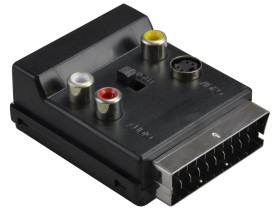 SCART / 3x RCA + S-VIDEO + SCART Pass-through Adapter Converter