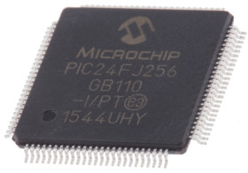 Mikrokontroler Microchip PIC24FJ TQFP 100-pinowy Powierzchnia PIC 256kB 16 bit 32 MHz, 16 kB RAM Flash, 2 V
