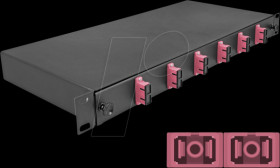 67002 19" FO splice box, 6x SC Duplex OM4, 1RU