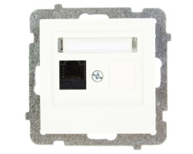 AS Gniazdo komputerowe pojedyncze RJ45 kat.5e MMC ecru GPK-1G/K/m/27
