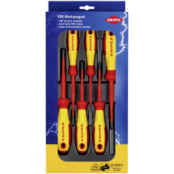 KNIPEX 00 20 12 V04 VDE Screwdriver Set Slotted / Phillips&#xAE; / Pozidriv&#xAE; 6 parts