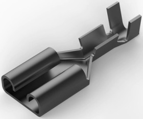 Uninsulated flat plug sleeve, 6.35 x 0.81 mm, 0.51 to 1.65 mm², AWG 20 to 15, brass, tin-plated, 5-160506-2