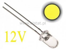 LED 3mm żółta; wodnoprzeźroczysta; 1560mcd 12V