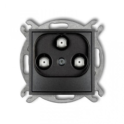 MINI Gniazdo multimedialne 3F DATA (Vectra) grafitowy 11MGMV