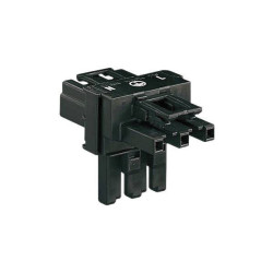 WAGO 890-606 T Distributor Mains Plug-Socket 2&#x2B;PE Black 1 piece
