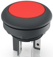 Pushbutton, 1 pole, red, illuminated  (white), 0.1 A/35 V, mounting Ø 16.2 mm, IP65/IP67, 1.15.210.111/2301