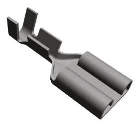 Konektor płaski Żeński 6.35 x 0.81mm długość 19mm Izolacja: Nieizolowane Nikiel