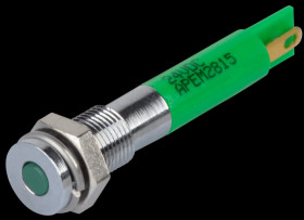 Q6P1CXXG24E Indicator LED, 24 V DC, 6 mm, FASTON, green/BrC